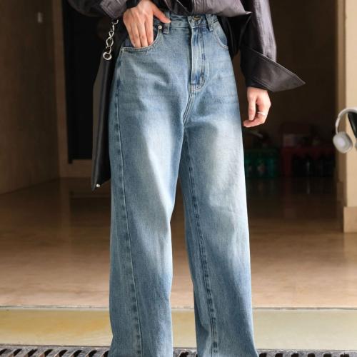 Cotton High Waist Women Jeans slimming patchwork PC