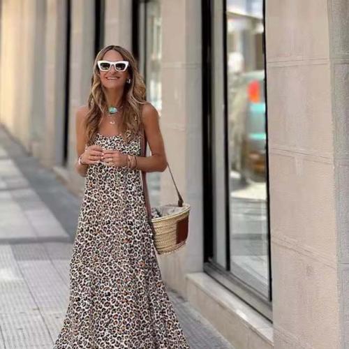 Polyester Jurk uit één stuk Afgedrukt Leopard stuk