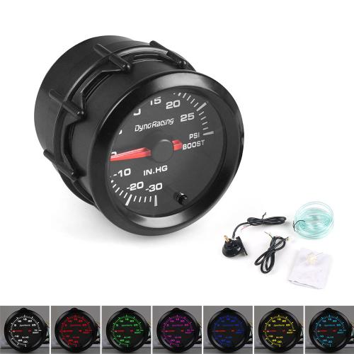 2 inch 52mm Universal Car Pointer 7 Color LED Psi Turbo Boost Gauge Pressure Meter