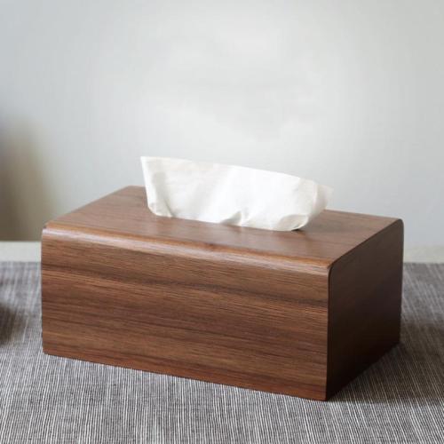 Walnut Tissue Box durable & dustproof wood pattern PC