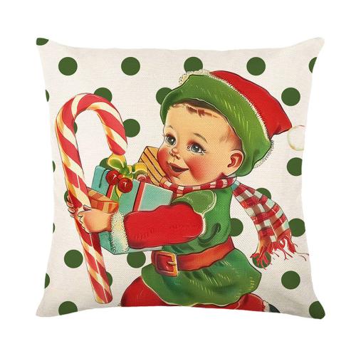 Linen Throw Pillow Covers durable & without pillow inner & christmas design printed PC