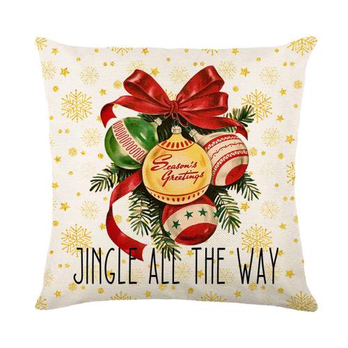 Linen Throw Pillow Covers durable & without pillow inner & christmas design printed PC