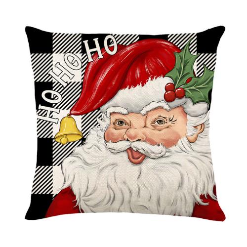 Linen Throw Pillow Covers durable & without pillow inner & christmas design printed PC