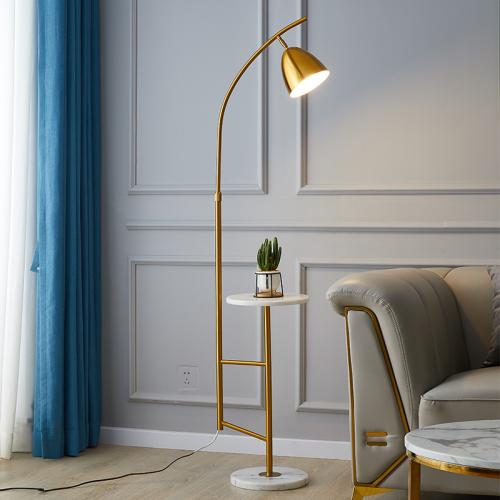 Marble & Iron Adjustable Length Floor Lamps PC