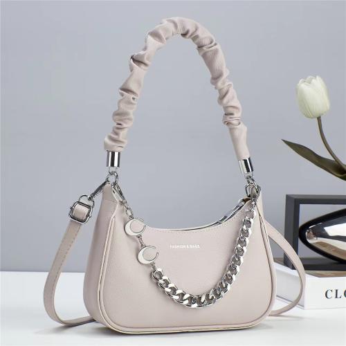 PU Leather Concise & Easy Matching Handbag with chain & attached with hanging strap Solid PC