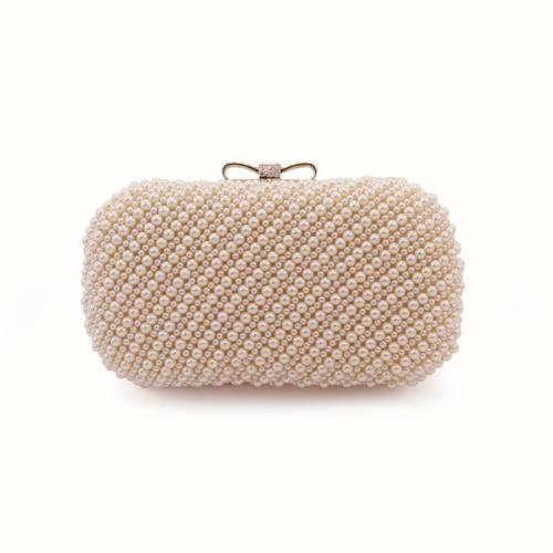 Satin & PVC & Plastic Pearl Easy Matching Clutch Bag with chain PC