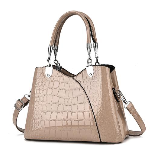 PU Leather easy cleaning Handbag durable & attached with hanging strap crocodile grain PC