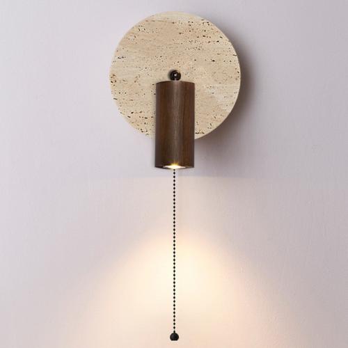 Stone & Solid Wood LED glow Wall Lamp rotatable PC