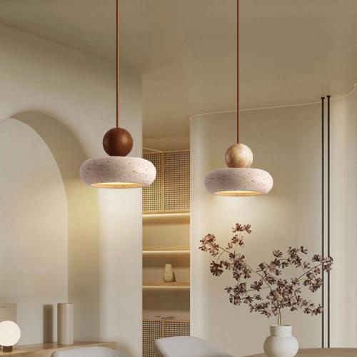 Stone & Solid Wood different light colors for choose & LED glow Pendant Lamps PC