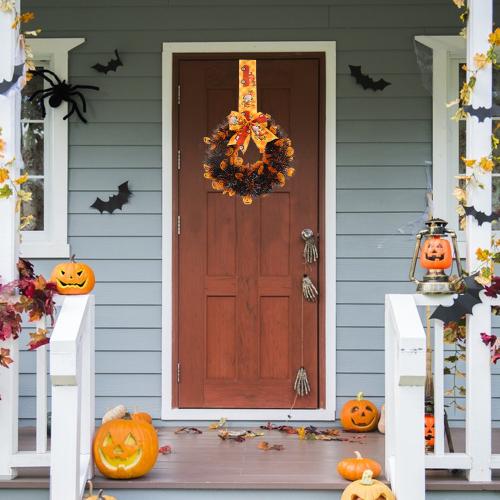 Linen & Rattan & PET Garland Ornaments Halloween Design PC