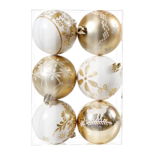 Polystyrene Christmas Decoration Balls six piece PET Painted Set