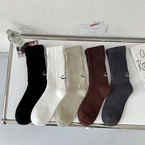 Gekämmte Baumwolle Kurze Tube Socken, Bestickt, mehr Farben zur Auswahl, :, 5Paare/Viel,  Viel