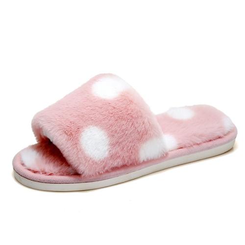 Plush & PVC Fluffy slippers hardwearing & thermal Pair