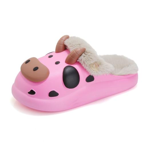 Plush & EVA Fluffy slippers hardwearing & thermal Pair