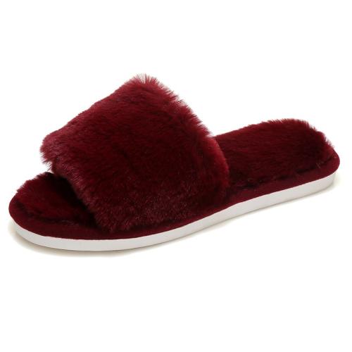 Plush & PVC Fluffy slippers hardwearing & thermal Pair