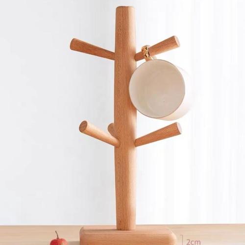 Massive Wood Cups Drain Rack, Solide, Khaki,  Stück