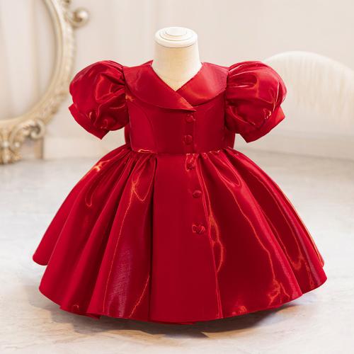 Polyester Robe d’une seule pièce de fille Patchwork Solide plus de couleurs pour le choix pièce