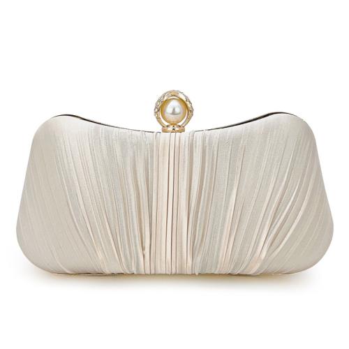 Silk & Polyester Easy Matching Clutch Bag with chain & with rhinestone PC