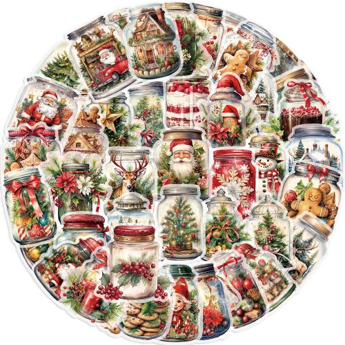 PET DIY Decorative Sticker christmas design & waterproof mixed pattern Bag