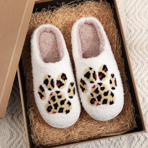 Pluche & Pvc Katoenen slippers Witte Paar