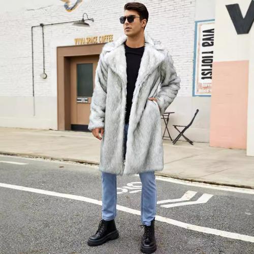 Artificial Wool Men Parkas mid-long style & loose & thermal PC