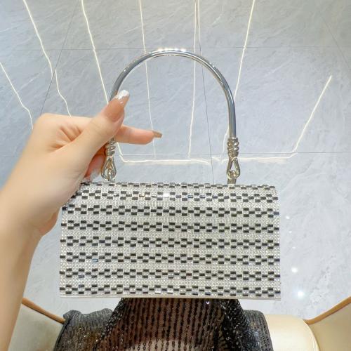 PU Leather Easy Matching & Evening Party Handbag with rhinestone Solid PC