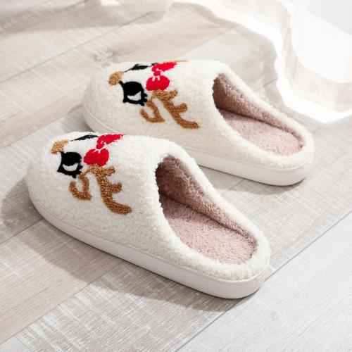 Pluche & Pvc Katoenen slippers Witte Paar