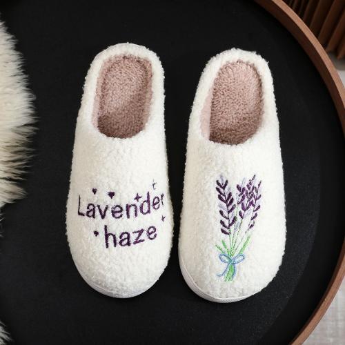 Pluche & Pvc Katoenen slippers Witte Paar