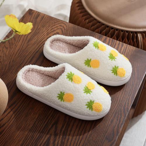 Pluche & Pvc Katoenen slippers Witte Paar