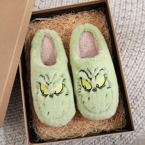 Thermo Plastic Rubber & Plush Fluffy slippers hardwearing & anti-skidding & thermal Pair