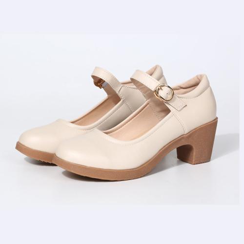 Beef Tendon & PU Leather chunky Women Working Shoes hardwearing & breathable Pair