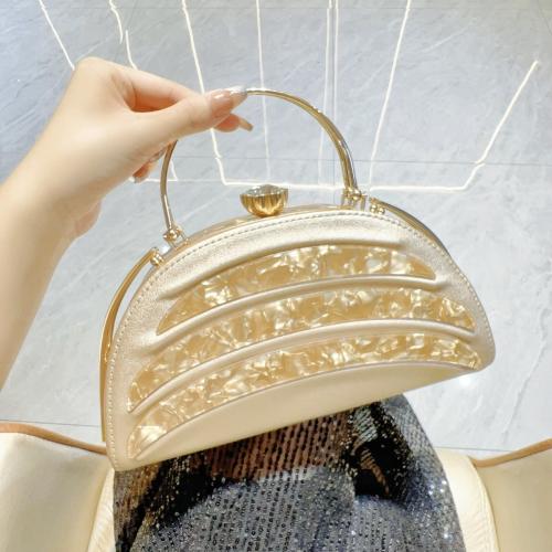 PU Leather Evening Party Handbag with chain & attached with hanging strap PC