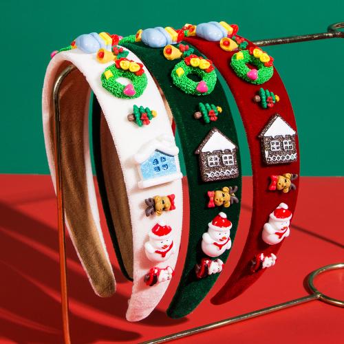 Flannelette & Resin Hair Band for women & christmas design PC