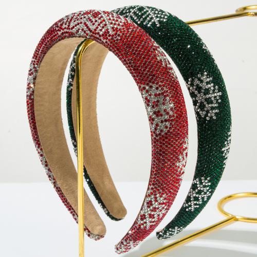 Cloth & Zinc Alloy & Rhinestone Hair Band for women & christmas design snowflake pattern PC