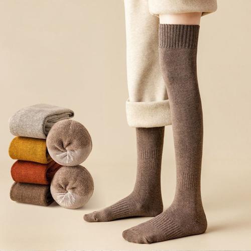 Cotton Women Knee Socks antifriction & thicken & thermal Solid Lot