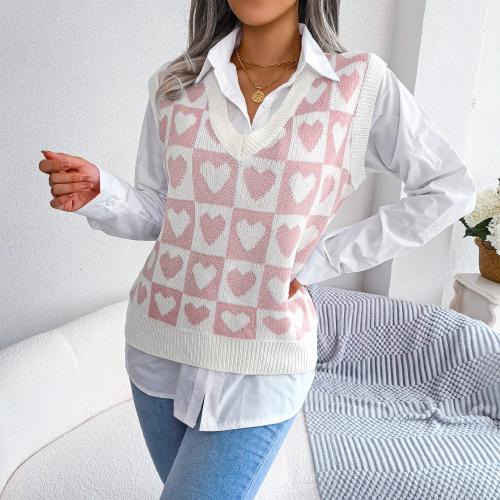 Acrylic Women Vest heart pattern PC