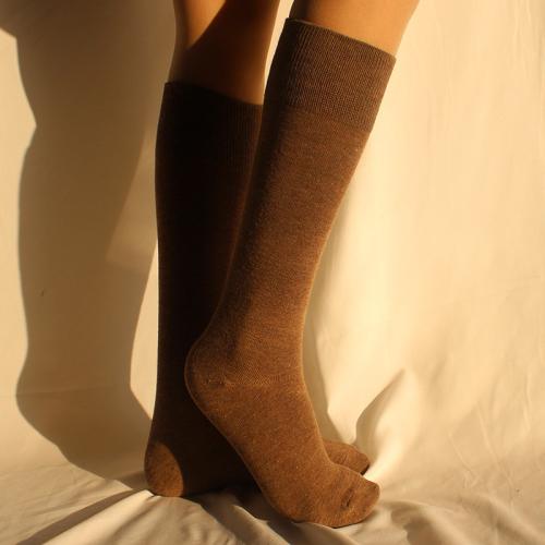 Polyester and Cotton Women Knee Socks sweat absorption & thermal Solid : Lot