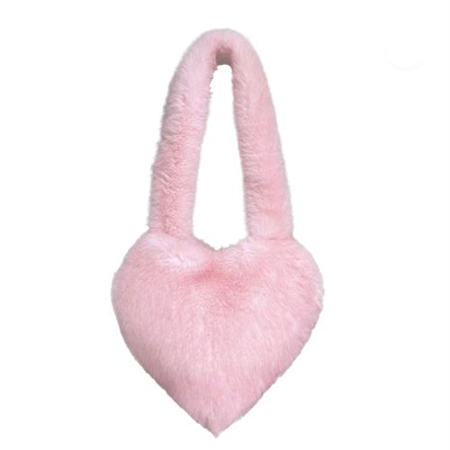 Plush Easy Matching Shoulder Bag heart pattern PC