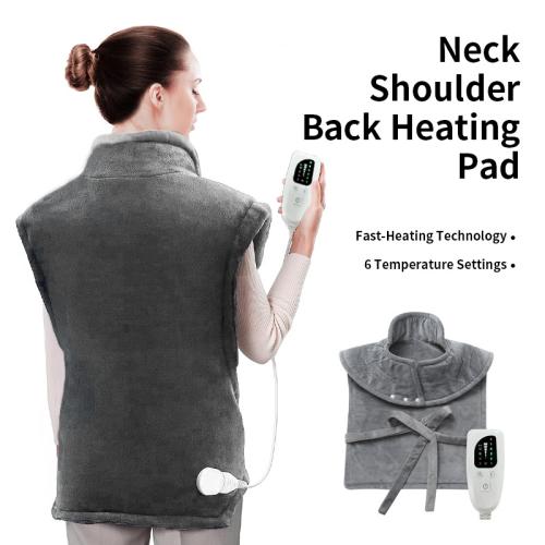 Flannel Electric Warming Shawl different power plug style for choose & thermal Solid gray PC