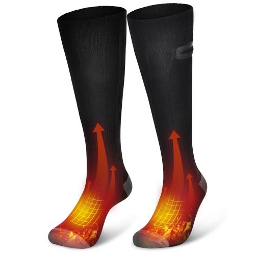 Viscose & Nylon & Polyester Adjustable heat level & heat preservation Self-heating Socks & unisex Solid black Pair