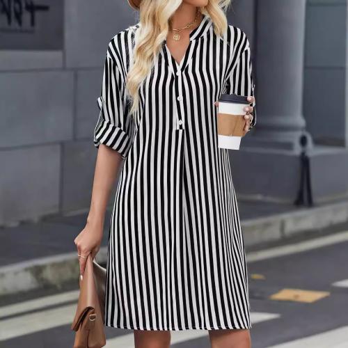 Polyester Shirt Dress loose printed PC