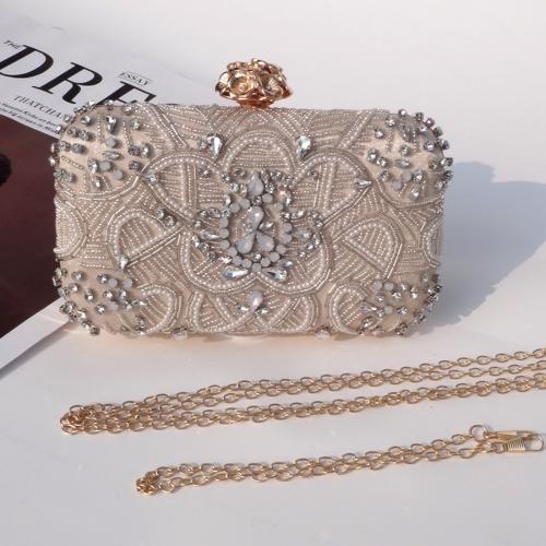 Zijde & Polyester Clutch Tas Abrikoos stuk