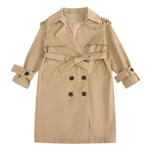 Polyester Girl Coat mid-long style & with belt PC