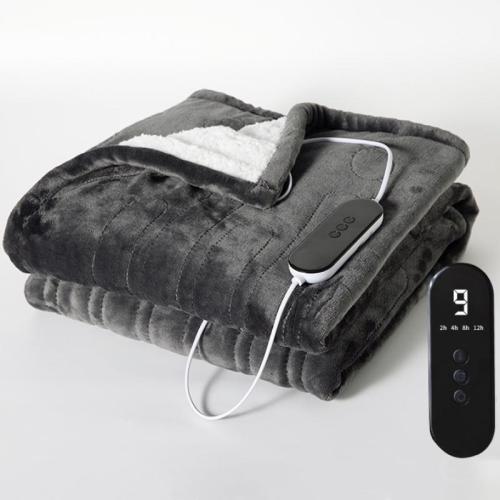 Crystal Velvet Electric Heating Blanket  Solid gray PC