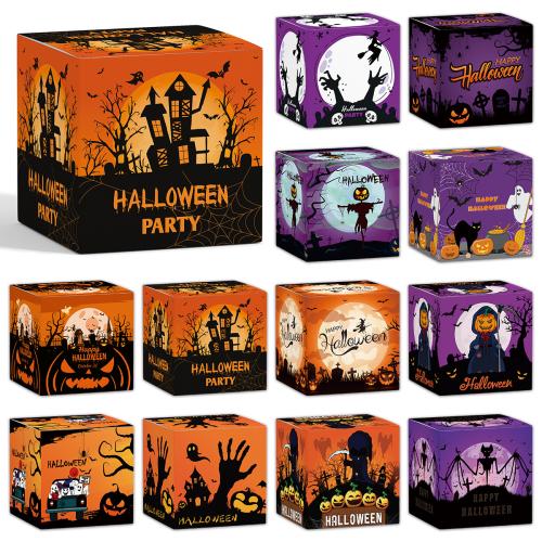 Papier Halloween Candy Box, Gedruckt, unterschiedliches Muster zur Auswahl, mehr Farben zur Auswahl,  Festgelegt