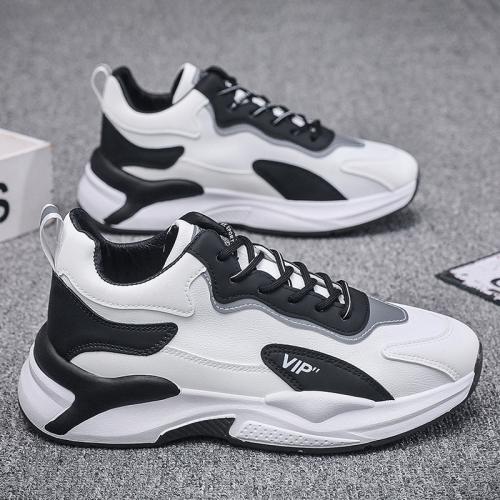 Plastic Cement & PU Leather Men Sport Shoes hardwearing & breathable Pair