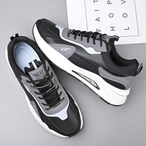 Mesh Fabric & Microfiber PU Synthetic Leather & Rubber Men Sport Shoes hardwearing & breathable Pair