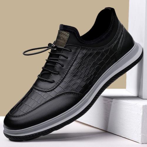 Plastic Cement & PU Leather Men Sport Shoes hardwearing & thermal Solid Pair