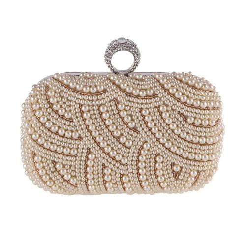 Plastic Pearl & Polyester hard-surface & Evening Party Clutch Bag with rhinestone PC