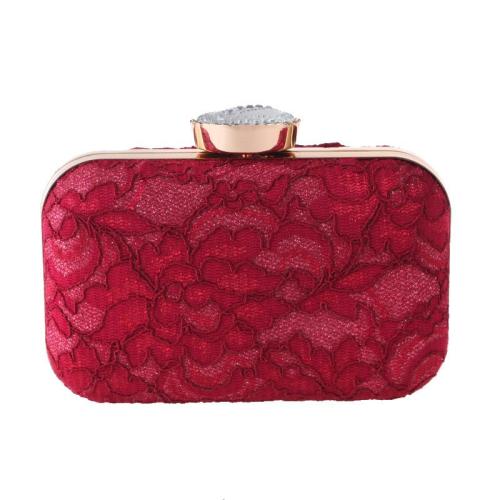 Polyester Evening Party Clutch Bag with chain & attached with hanging strap PC